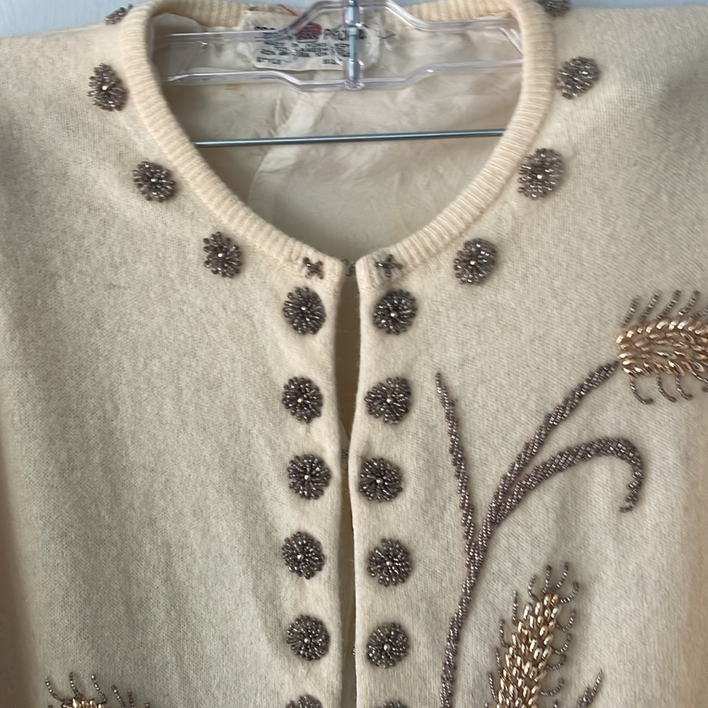 Vintage Crown Pacific beaded sweater - Picture 2 of 11